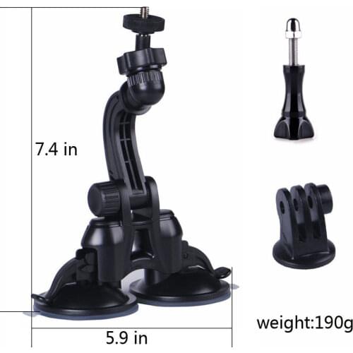 Double Suction Cup Mount with Greater Suction Power for GoPro Hero 5/4/3+/3/2/1