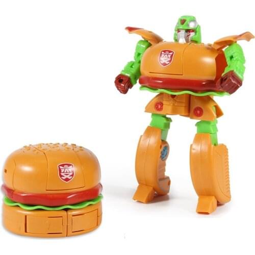 1 PC Action Figure Hamburger Transformation Robot Toys Deformation Plastic Food Play Collection Kids BEST Gift Education Toy