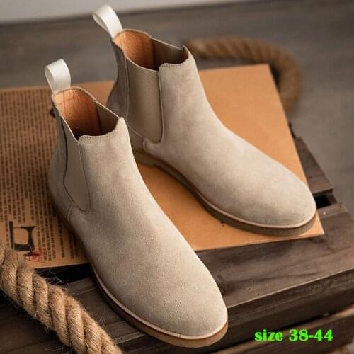 Elegant Mens Casual Chelsea Slip On Boots Full Grainl Leather Shoes Fashion Dress Boots for Men and Formal Ankle Oxford Boots