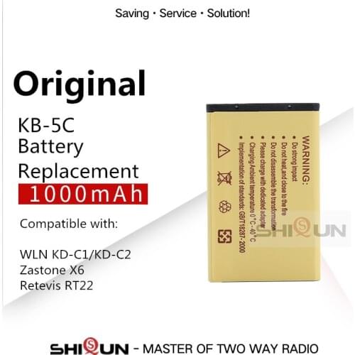 KB-5C 1000mAh Li-Ion Battery for WLN KD-C1 KD-C2 KD-C10 KD-C50 KD-C51 KD-C52 Compatible RT22S RT15 NK-U1 X6 RT22 RT622 Battery