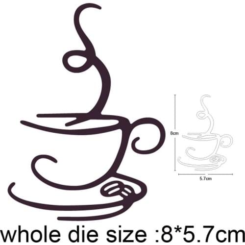 Coffee Cup Metal Cutting Dies Stencils for Diy Scrapbooking dies Decorative Card Making Embossing Die Cut Craft Dies New 2020