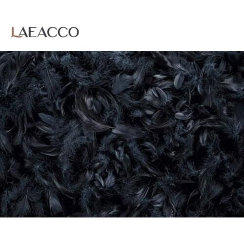 Laeacco Fantasy Black Dark Feather Baby Newborn Seamless Pattern Photographic Background Photo Backdrop Photocall Photo Studio