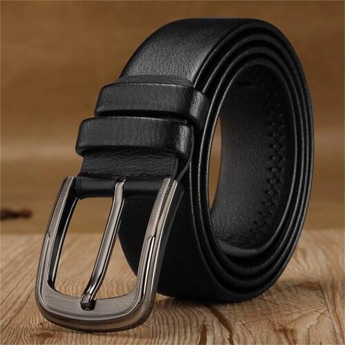 LaMaxPa Men Solid Belts Good Leather Male Metal Buckle Fashion Luxury Brand Adjustable Casual Clothing Accessories High Quality