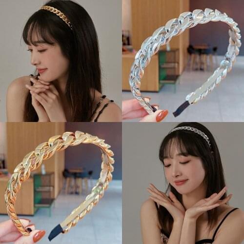 2021 Fashion Korean Plastic Chain Hair Band Headwear Girl Women Handmade Hair Accessories Hair Jewelry Leopard Pattern Headband