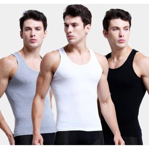 3PCS/Lots Mens Tank Tops Cotton Underwear Sleeveless Undershirts Male Bodybuilding Sports Fitness Wrestling Singlets Shirts 3XL