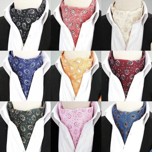 Men Colorful Paisley Cravat Ascot Wedding Party High Quality Neckties BWTYF0376