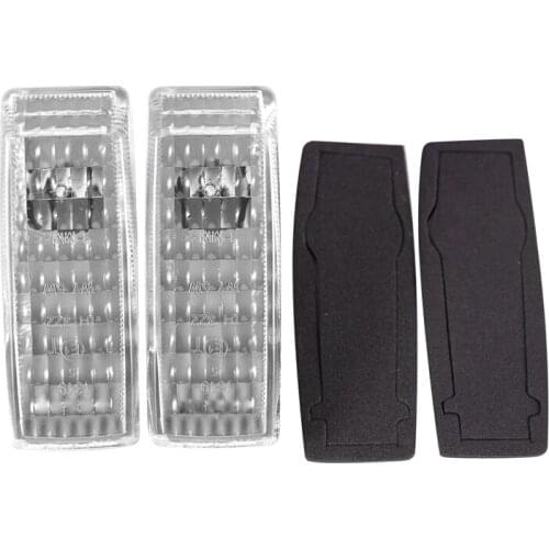 NEW-2Pcs Car Fender Turn Signal Light Indicator Repeater Lamp Cover White for Mercedes Benz W124 R129 W140 W202 W201