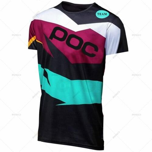 NEW Motorcycle Jersey 2021 Mens Downhill Jerseys Short Sleeve TEAM POC Mountain Bike Shirts Motocross Sportwear Mtb Fox Jersey