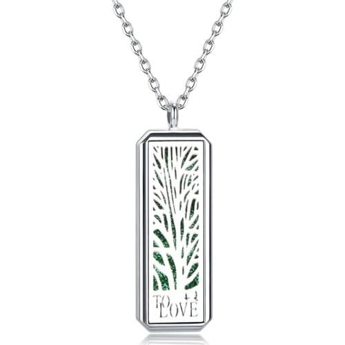 New Tree Of Life Perfume Locket Pendant Necklace Stainless Steel Magnetic Charm Aromatherapy Essential Oil Diffuser Women Gift