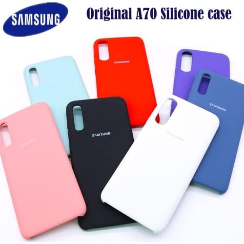 Original Samsung Galaxy A70 Liquid Silicone Case Soft Silky Shell Cover For Galaxy a50 a70 2019 A505 A505F SM-A505F 6.4