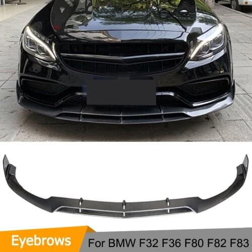 C Class Carbon Fiber Front Bumper Lip Spoiler for Mercedes Benz W205 C63 AMG C180 C200 C260 Sport Bumper 15-19 Car Styling