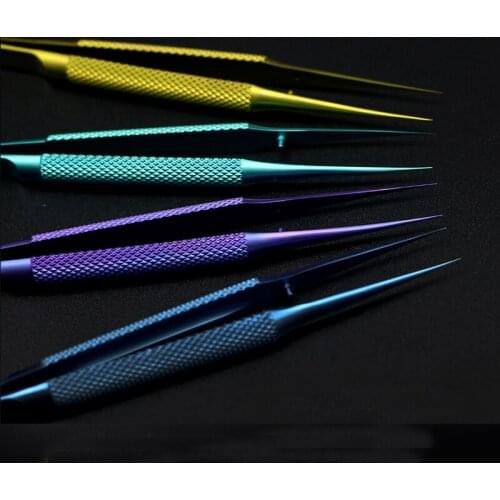 Mobile phone repair fingerprint flying line tweezers titanium alloy 0.15mm fine-tipped tweezers lengthened and hardened can be u