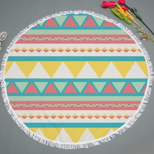 Casegrace Various Geometric Beach Towel Soft Microfiber Towel With Tassels Hydrophil Towel Yoga Mat Picnic Cloth Towel Blanket