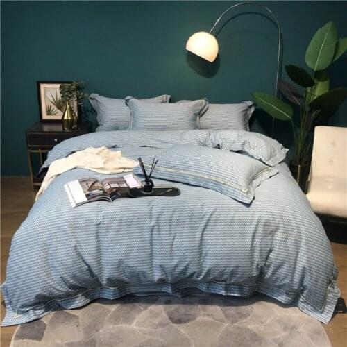 1.8m Bed Duvet Cover Luxury Nordic style brushed pure cotton 4pcs 100% cotton simple 60 long-staple cotton bed bedding Set Cool