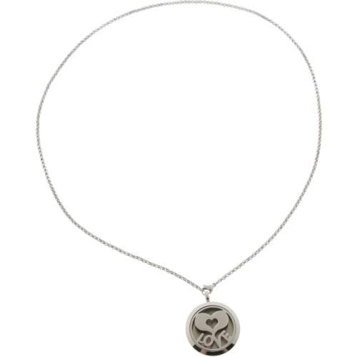 Aromatherapy Essential Oil Diffuser Perfume Necklace Stainless Steel Locket Pendant with 7 Colors Refill Pads