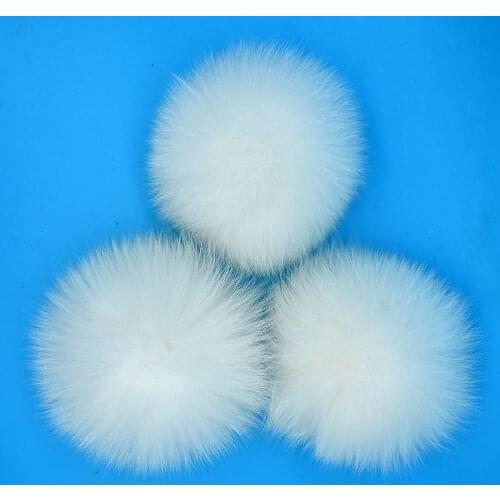 Ms.MinShu Genuine Raccoon Fur Pompom Big Fox Fur Ball for Beanies Natural Fur Pompom for Hat Fur Charm Pompom on cap Plush pom