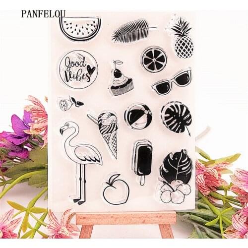 PANFELOU 10.5x14.5cm Fruit dessert Transparent Silicone Rubber Clear Stamps cartoon Scrapbooking/DIY Easter wedding album