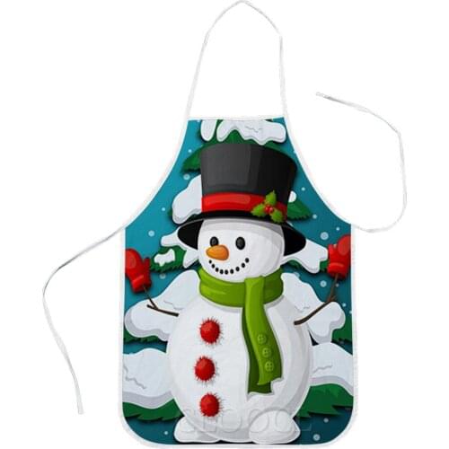 CLOOCL Christmas Aprons Cartoon Snowman 3D Print Lacing Kitchen Apron Home Cleaning Tools Baking Aprons