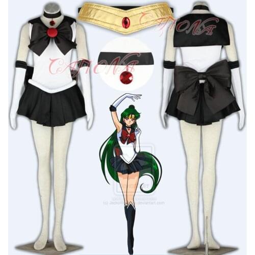 Halloween Sexy Dresses Girls Setsuna Meiou Sailor Pluto Cosplay Costume Girls Mini Dress High Quality