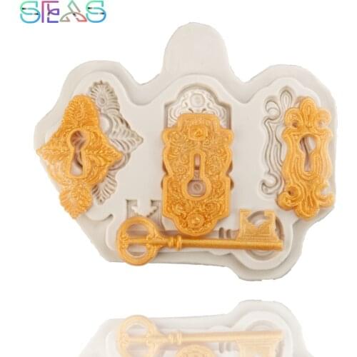 Chocolate Mold Biscuits Baking Molds Key And Lock Silicone Pastry Molds Chocolate Fondant Mould Free Shipping Silicone Molds