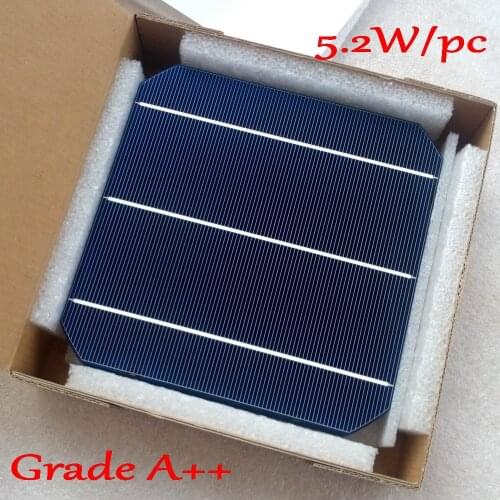5.2W/pc Mono Solar Panel Cell -Newest Double Side Mono Solar Cell 6.45W/pc with enough PV Ribbon wire DIY Mono solar cell panel
