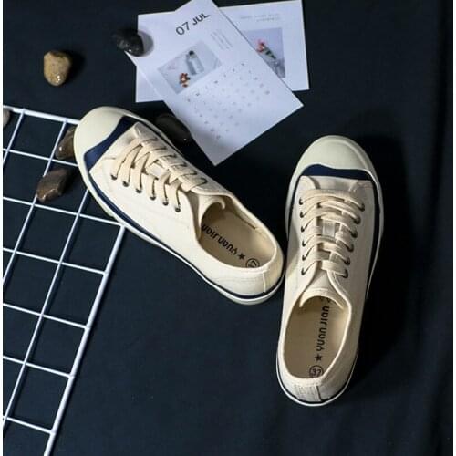 QWEDF 2019 Sneakers Women Casual Canvas Shoes Female Summer Lace-Up Flat Trainers Fashion Zapatillas Mujer Vulcanize Shoes X9-88