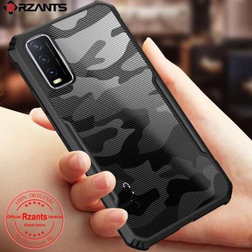 Rzants For Vivo Y20 Y20S Y12s Case Hard [Camouflage Beetle] Shockproof Slim Crystal Clear Cover funda Casing