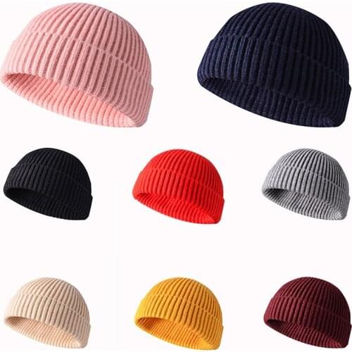Winter Short Fisherman Beanie Hat Trawler Beanie Watch Hat Edge Skullcap for Women Men