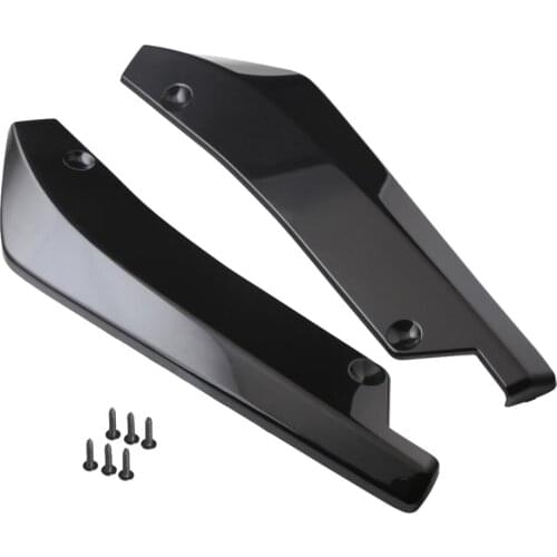 1 Pair Bumper Spoiler, Car Modified Rear Bumper Lip Anti-Crash Spoiler Canard Diffuser (Black)