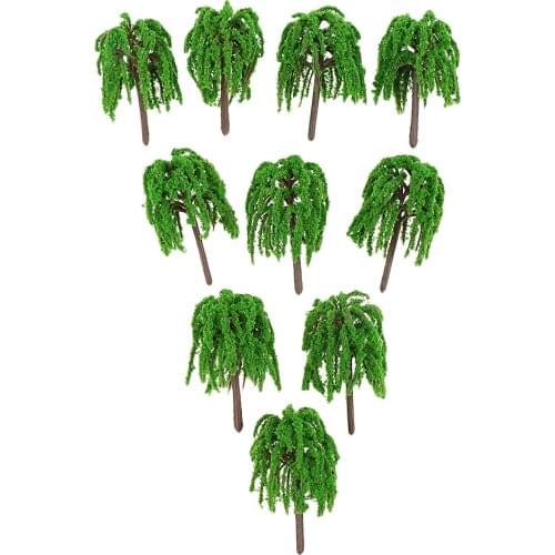 10PCS Willow Trees Model Architectur Train Scenery Layout 6.3cm N Scale Hot