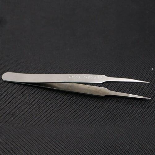 10Pcs/Lot Long Nose Tweezer Stainless Steel Stiff and Thickening Durable Clip Dot TS14 Wholesale