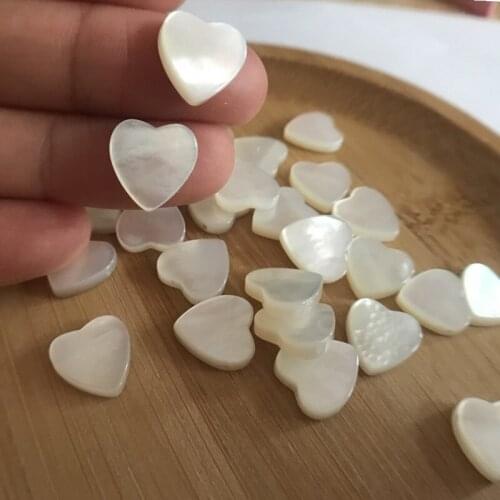100PCS/Lot 10MM MOP Heart Cutting Natural Mother of Pearl Shell Beads For DIY Jewelry