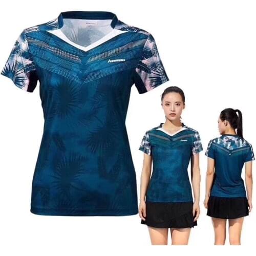 2020 Genuine Kawasaki ST-S1106 ST-S1110 Badminton Sports T-shirt Men And Women V-neck Short-Sleeved Blouse Breathable Clothes