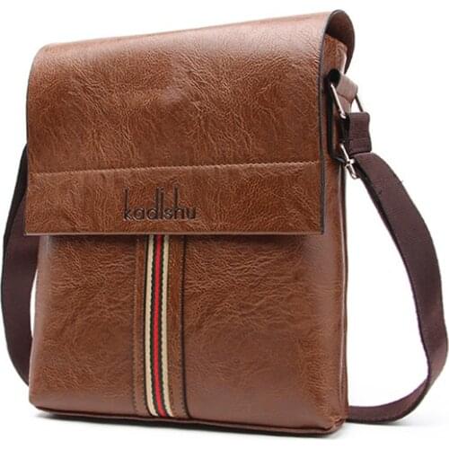 2021 New Men Messenger Bag Leather Handbags Flap Briefcase Vintage Single Shoulder Packpack with Adjustable Strap