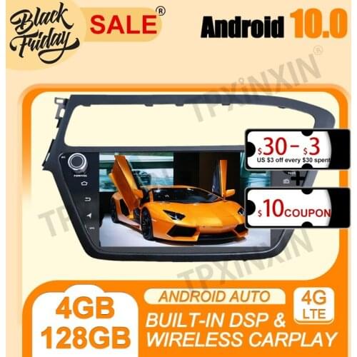 4G+128G DSP Android 10.0 PX6 IPS Carplay For Hyundai I20 2018 RHD Multimedia Player Auto Radio Tape Recorder GPS Navi Head Unit