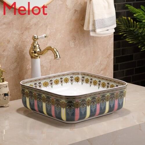 American washbasin basin basin retro antique basin home modern minimalist table art basin square washbasin