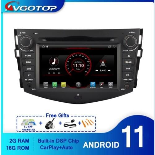 AVGOTOP Android 10 WINCE Bluetooth GPS Car Radio DVD Player For TOYOTA RAV4 2G 16G Vehicle Multimedia