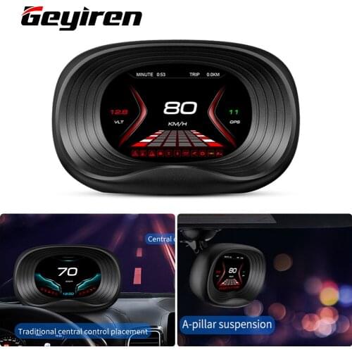P20 Car Navigation Version HUD Head up Display GPS/OBD2 Dual System HD Color Screen Windshield Speed Projector Security Alarm
