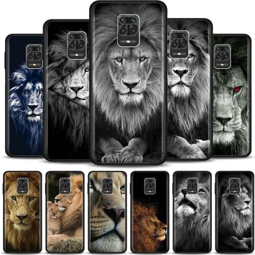 Phone Case for Xiaomi Redmi Note 9 9s 8T 8 Pro 7 8A 9A 9C 9T 9i 9 Power Matte Bumper Cover Coque Black Fundas Lion Alpha Male