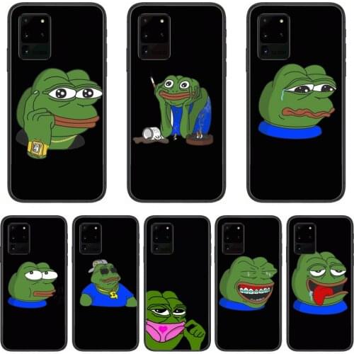 Frog phone case Phone cover hull For SamSung Galaxy S 6 7 8 9 10 20 Plus Edge E 5G Lite Ultra black soft bumper