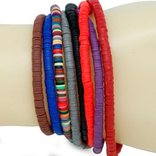 350pcs Multi colors 6mm Polymer Clay Chip Disk Loose Spacer Slices Beads for DIY Necklace Bracelet Jewelry Findings Making