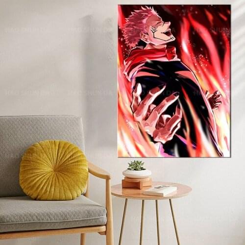 HD Printed Jujutsu Kaisen Canvas Painting Wall Art Ryomen Sukuna Poster Home Decoration Bedroom Modular Anime Pictures Framework