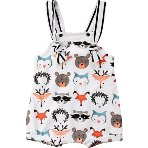 Newborn Infant Baby Clothes Cartoon Romper Summer Sleeveless Boy Girl Rompers Jumpsuit Toddler Clothing for 0-24Months