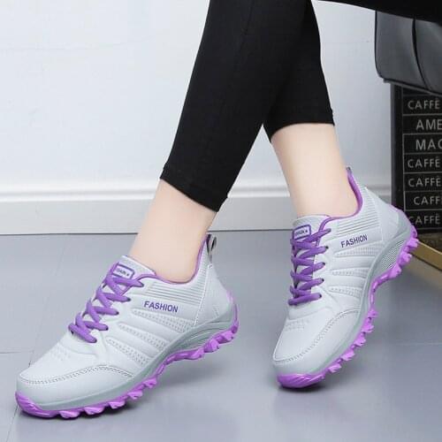 Leather Sneakers Women Fashion Breathable Running Shoes Lightweight Ladies Platform Female Walking