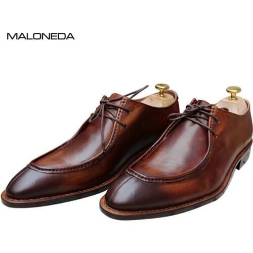MALONEDA Bespoke Expensive Luxurious Handmade Genuine Leather Mens Formal Leather Shoes With Goodyear Welted for Wedding Party