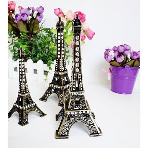 Metal Handmade Diamond France Paris Eiffel Tower Model Adornment Props Romantic Wedding Gift Home Decorative