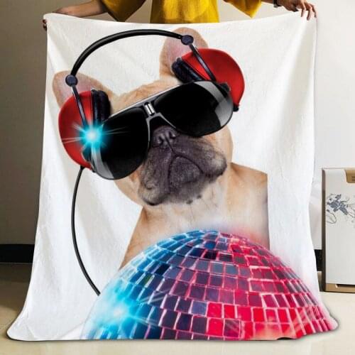 Musife Custom Cute bulldog Flannel Blanket Design Your own Blanket Flannel Blankets for Sofa DIY Dropshipping