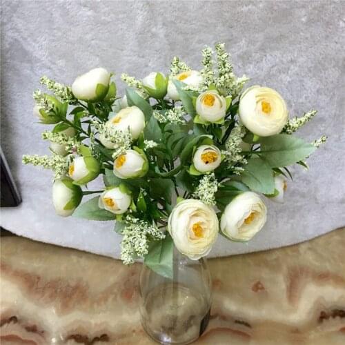 Multicolor Tea Roses Bouquet for Home Decoration Accessories Fake Daisy Plastic Flower Wedding Decorative Artificial Flowers