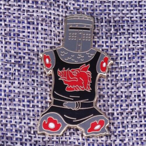 Monty Python Cool Black Knight Pins "Tis but a scratch" sums up his never-say-die attitude