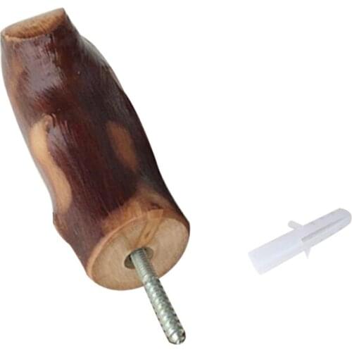 Natural Wooden Coat Hook Wall Mounted Vintage Hat Robe Towel Bag Key Holder Hanger Entryway Bedroom Bathroom Decor